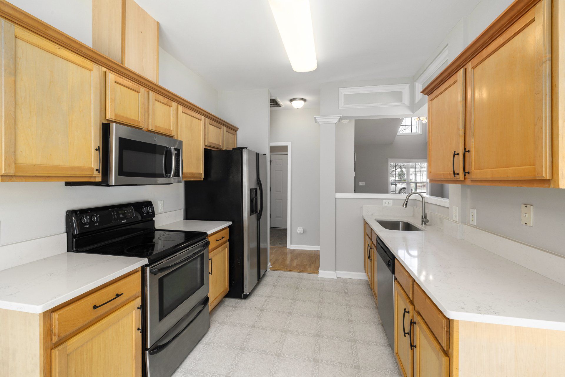 Marble kitchen countertop in apartment complex