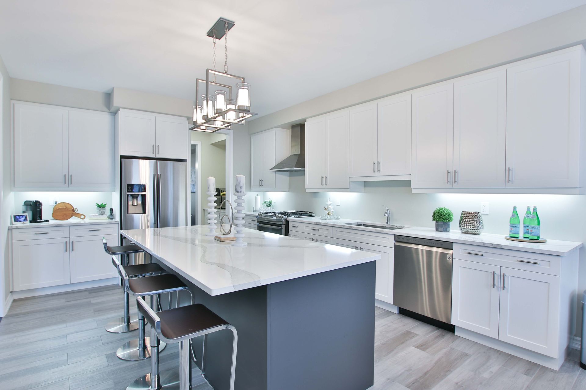 Beautiful kitchen countertop in luxury apartment
